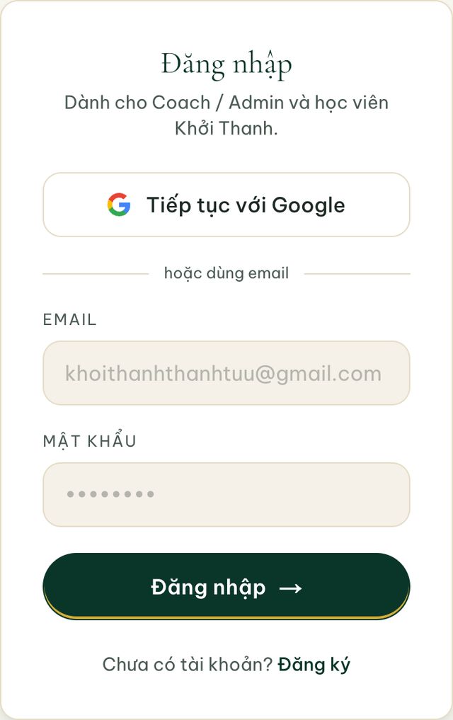 Trang đăng nhập