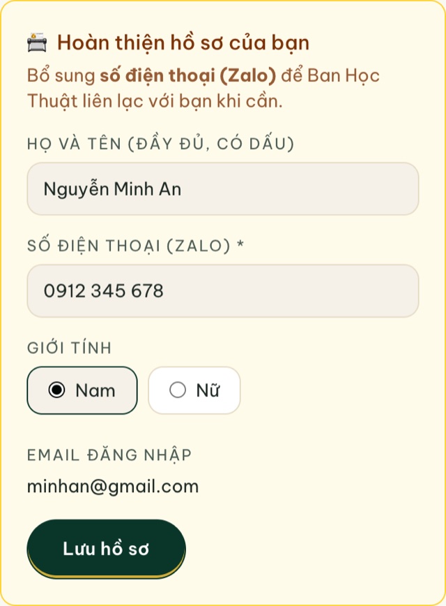Khung hoàn thiện hồ sơ